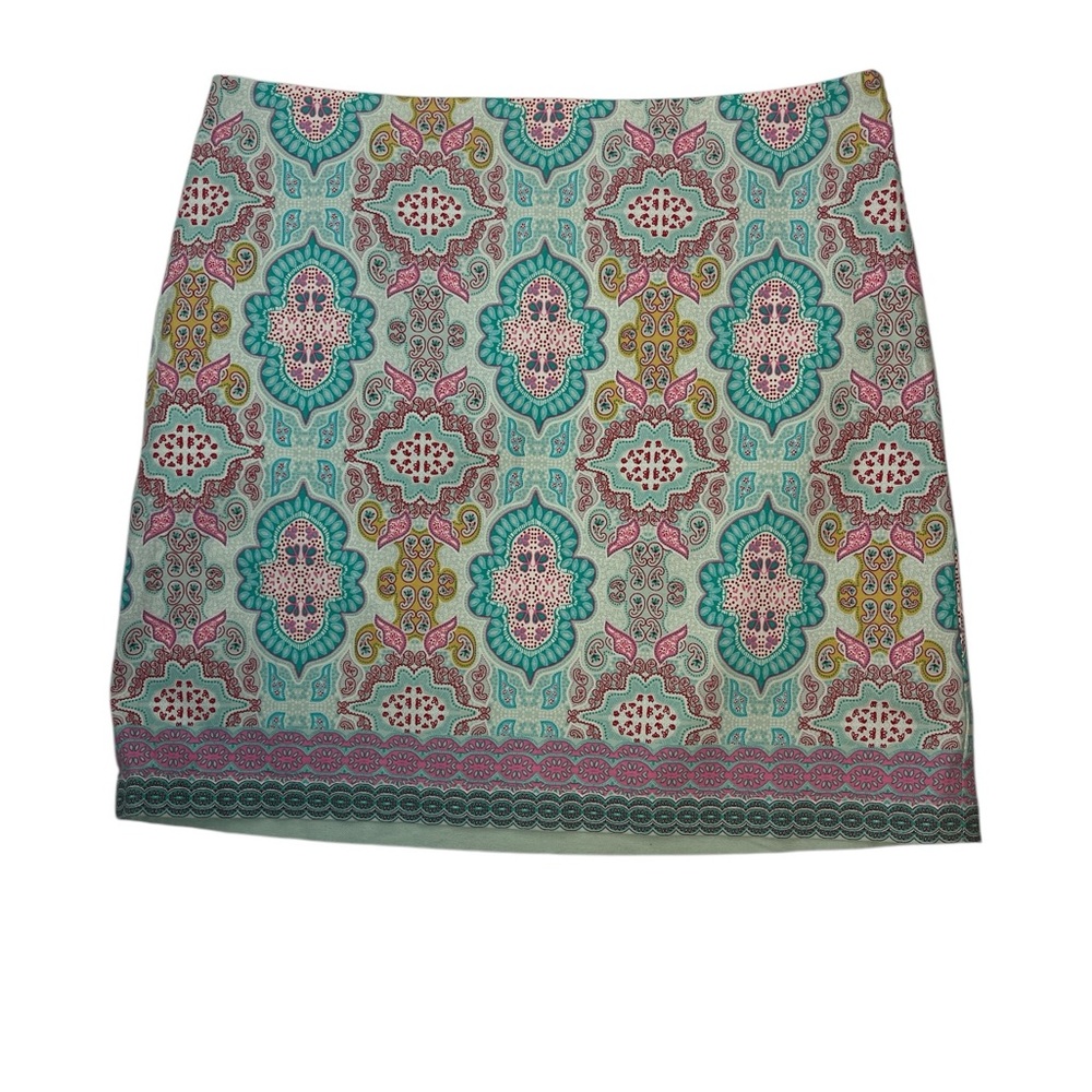 Talbots bright colorful paisley print skirt size 16‎ career casual office spring
